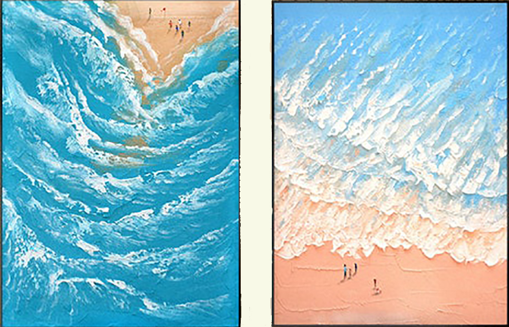 Group Painting Sets Seascape 2 Panel painting on canvas PAS0007