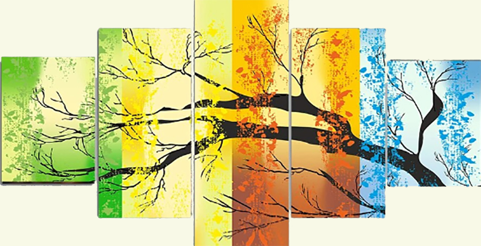 Group Painting Sets Forests 5 Panel painting on canvas PAT0001