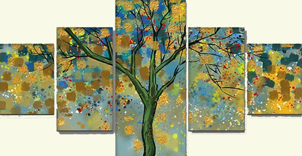 Group Painting Sets Forests 5 Panel painting on canvas PAT0003