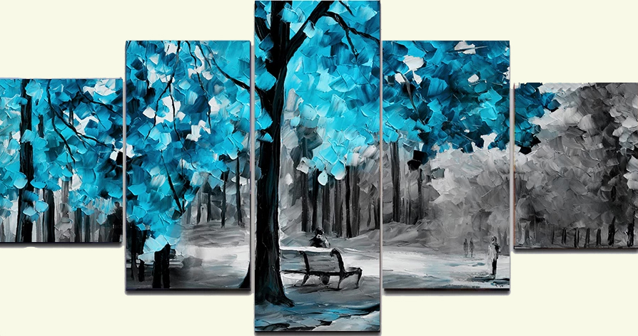 Group Painting Sets Forests 5 Panel painting on canvas PAT0004