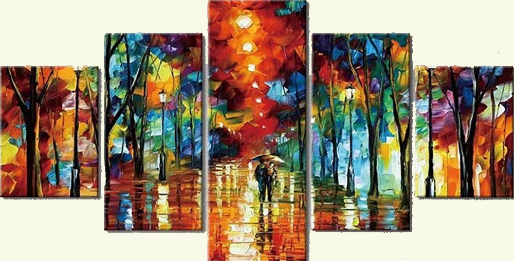 Group Painting Sets Forests 5 Panel painting on canvas PAT0006