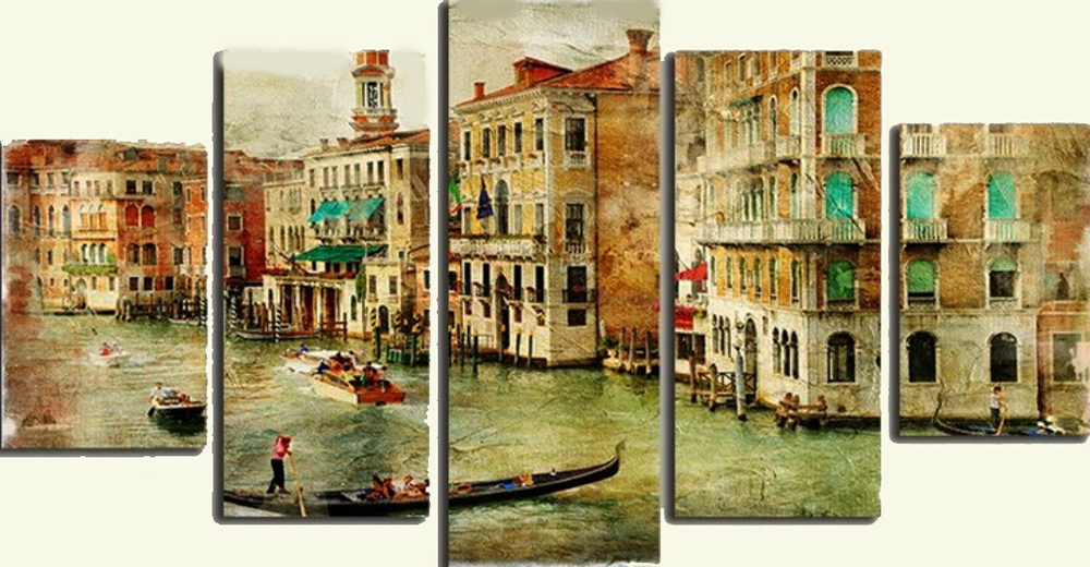 Group Painting Sets Places Venice 5 Panel painting on canvas PAX0006