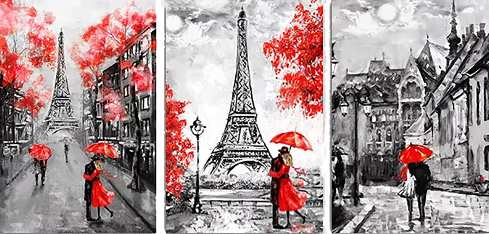 Group Painting Sets Places Paris 3 Panel painting on canvas PAX0009