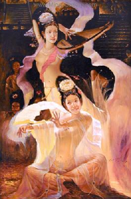 Chinese Magic Ladies painting on canvas PRA0033