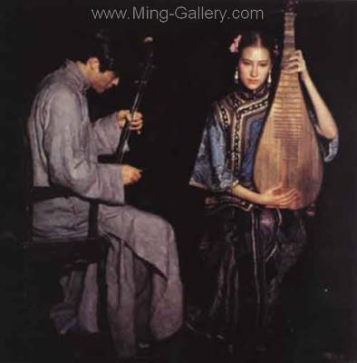 Chinese Music Ladies painting on canvas PRM0002