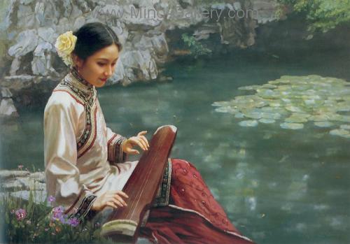 Chinese Music Ladies painting on canvas PRM0021