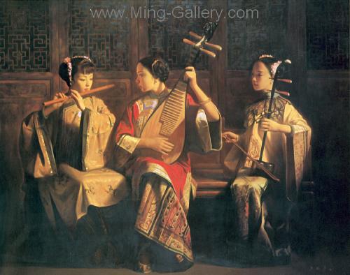 Chinese Music Ladies painting on canvas PRM0032