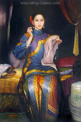 PRT0002 - OilonCanvas Painting of Oriental Lady for Sale