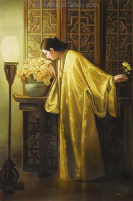 PRT0004 - OilonCanvas Painting of Oriental Lady for Sale