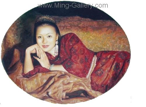 PRT0005 - OilonCanvas Painting of Oriental Lady for Sale