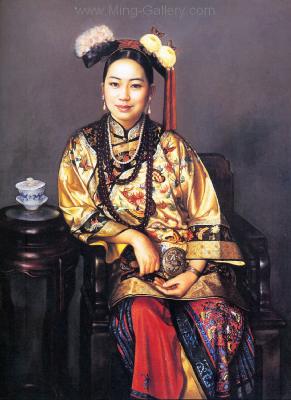 Traditional Chinese Ladies painting on canvas PRT0006