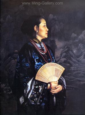 Traditional Chinese Ladies painting on canvas PRT0007