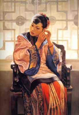 Traditional Chinese Ladies painting on canvas PRT0009