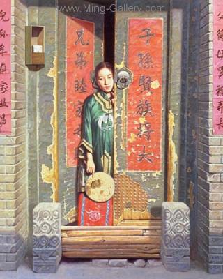 Traditional Chinese Ladies painting on canvas PRT0011