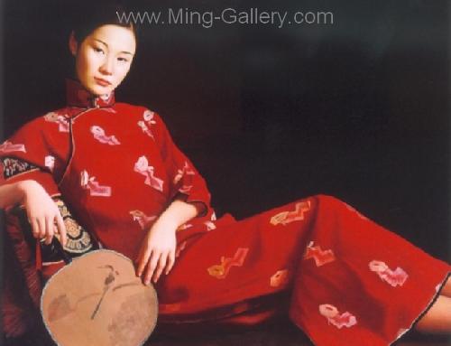 Traditional Chinese Ladies painting on canvas PRT0017