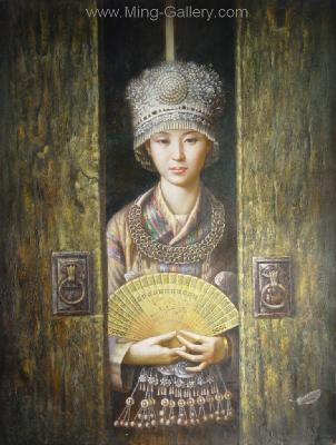 Traditional Chinese Ladies painting on canvas PRT0023