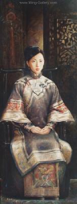 Traditional Chinese Ladies painting on canvas PRT0030