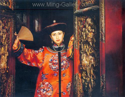 Traditional Chinese Ladies painting on canvas PRT0037