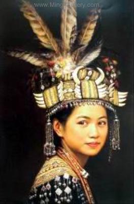 Traditional Chinese Ladies painting on canvas PRT0046
