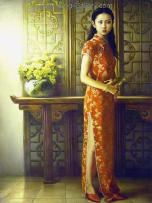 Traditional Chinese Ladies painting on canvas PRT0047