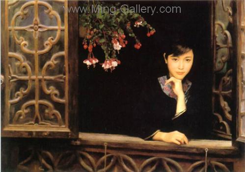 Traditional Chinese Ladies painting on canvas PRT0049