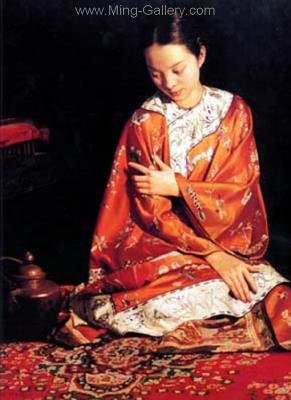 Traditional Chinese Ladies painting on canvas PRT0065