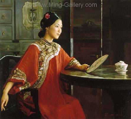 Traditional Chinese Ladies painting on canvas PRT0086