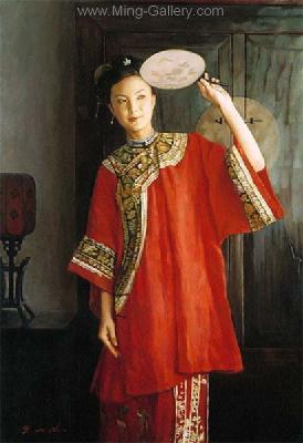 Traditional Chinese Ladies painting on canvas PRT0092