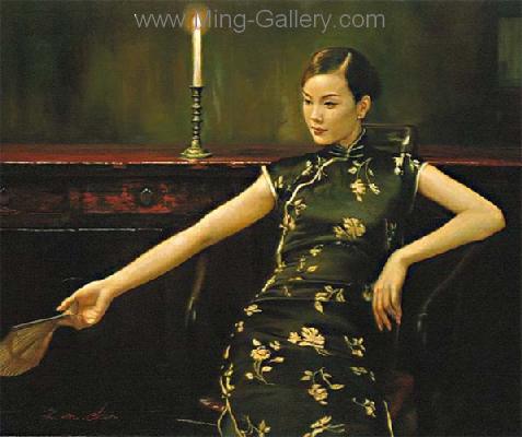 Traditional Chinese Ladies painting on canvas PRT0096