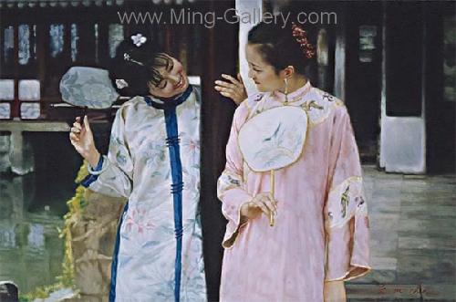 Traditional Chinese Ladies painting on canvas PRT0097