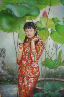 Traditional Chinese Ladies painting on canvas PRT0110