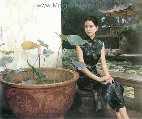 PRT0123 - OilonCanvas Painting of Oriental Lady for Sale