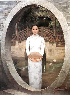 PRT0128 - OilonCanvas Painting of Oriental Lady for Sale
