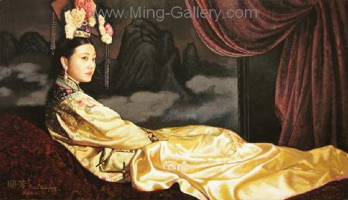 Traditional Chinese Ladies painting on canvas PRT0148