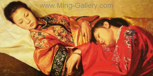 Traditional Chinese Ladies painting on canvas PRT0150