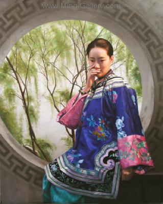 Traditional Chinese Ladies painting on canvas PRT0153
