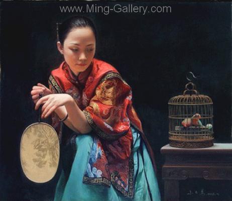 PRT0160 - OilonCanvas Painting of Oriental Lady for Sale
