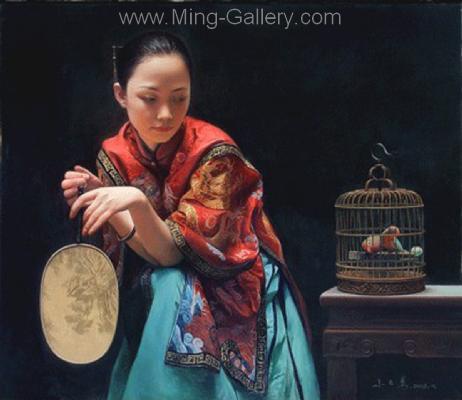 Traditional Chinese Ladies painting on canvas PRT0160