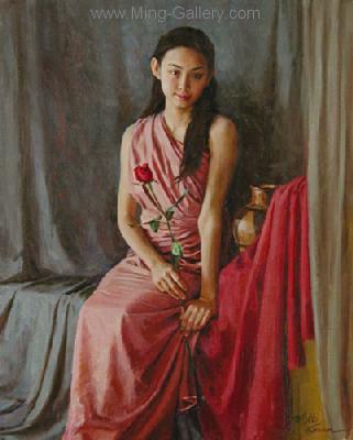 PRT0165 - OilonCanvas Painting of Oriental Lady for Sale