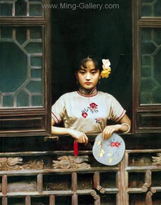 Traditional Chinese Ladies painting on canvas PRT0177