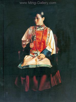 Traditional Chinese Ladies painting on canvas PRT0185