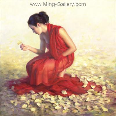 Traditional Chinese Ladies painting on canvas PRT0187