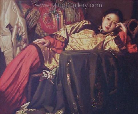 Traditional Chinese Ladies painting on canvas PRT0189