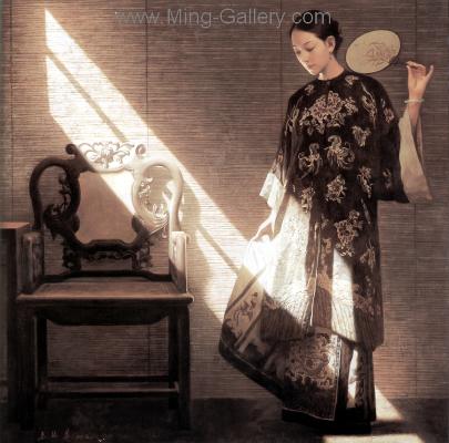 Traditional Chinese Ladies painting on canvas PRT0193