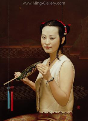 Traditional Chinese Ladies painting on canvas PRT0206