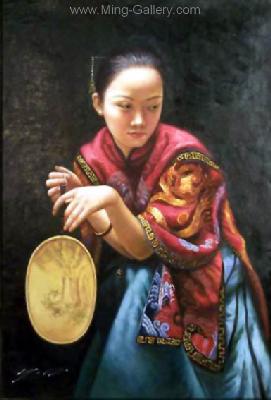 Traditional Chinese Ladies painting on canvas PRT0212
