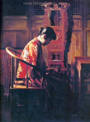 Traditional Chinese Ladies painting on canvas PRT0226