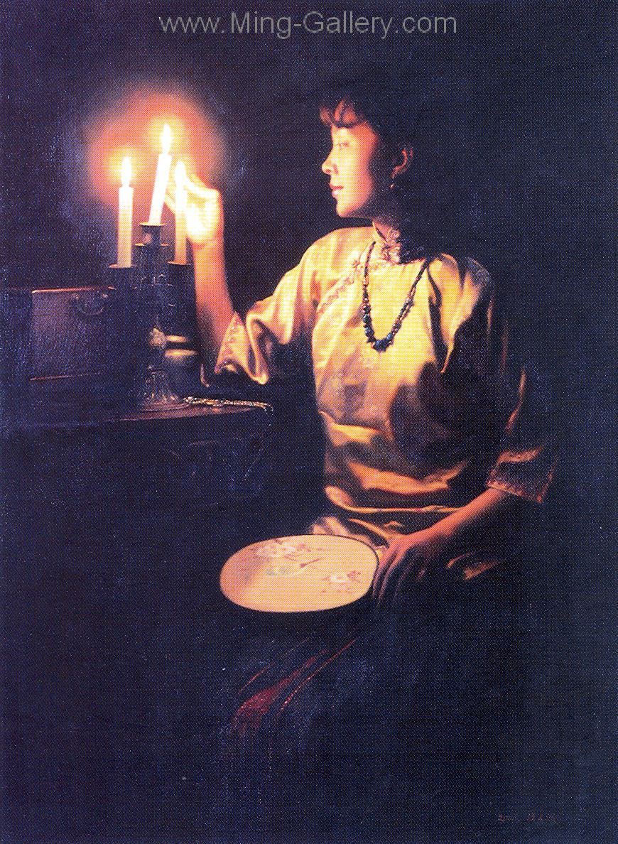 Chinese Lantern Ladies painting on canvas PRX0023