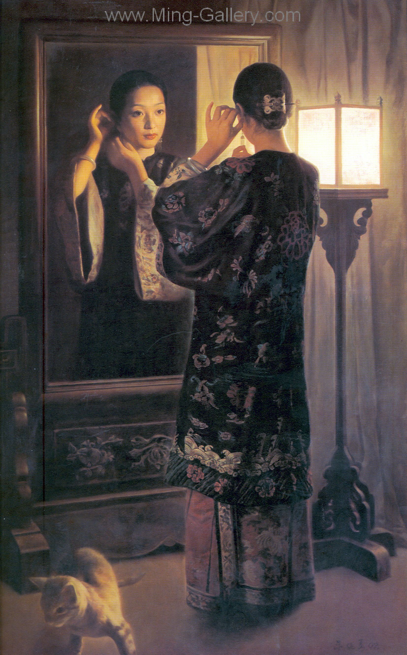 Chinese Lantern Ladies painting on canvas PRX0025