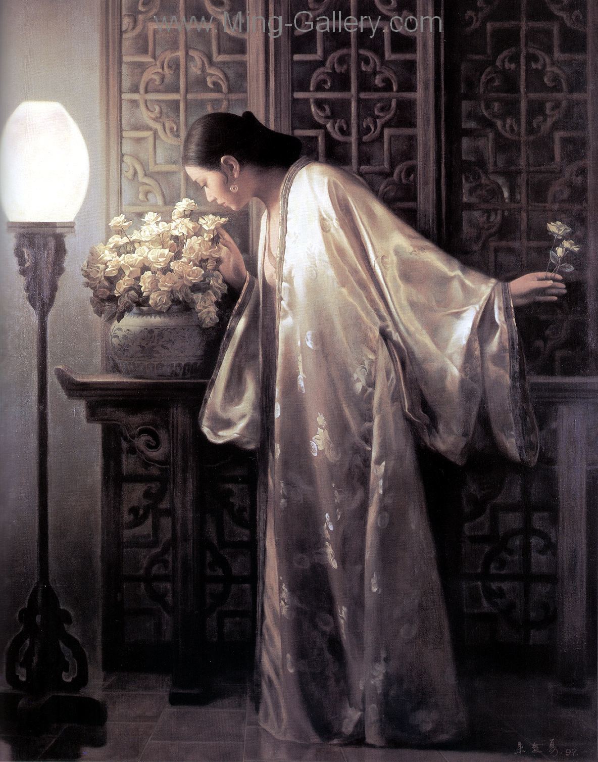 Chinese Lantern Ladies painting on canvas PRX0027
